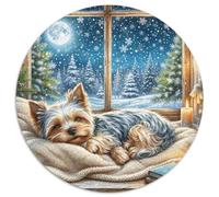 Yorkshire Terrier Rundes 1000 Puzzle Animals Rundes Puzzle Familienpuzzle Erwachsene Anspruchsvoll Puzzle Für Erwachsene Und Kinder Kreative 1000pcs (67.5x67.5cm)