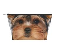 Yorkshire Terrier si trova su bianco, Borsa da toilette Borsa per trucco Borsa per cosmetici Borsa da toilette da viaggio portatile