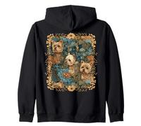 Yorkshire Terrier Yorkies in Un Giardino Fiorito Vintage Felpa con Cappuccio