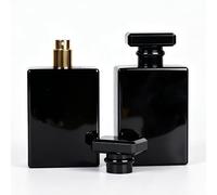 YORROR 2 flaconi spray in vetro da 100 ml, ricaricabili con nebulizzatore fine, per uomini e donne, contenitori vuoti da viaggio, in vetro (nero)