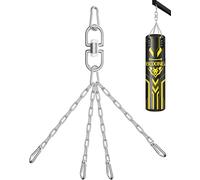 YORWHIN Gancio per sacco da boxe, con catena girevole a 360°, catena girevole in acciaio inox con 4 moschettoni, supporto per sacco pesante, altalena da palestra, trapezio, yoga e amaca