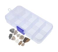 YOSADIER 1 Scatola Kit di Rocce e Minerali per Studenti Campioni Etichettati e Codificati, Materiale Plastico e Pietra, per Lezioni di Geologia e Uscite All'aperto