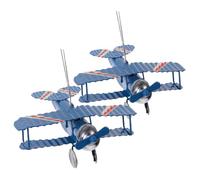 YOSADIER 2 pezzi Modello Vintage Aeroplano in Metallo Miniatura Decorativa in Ferro Blu da Scrivania per Casa Bar e Ufficio Regalo per Appassionati Modellismo