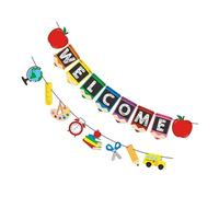 YOSADIER 2 Pezzi Welcome Back To School Door Sign Decorazioni Festa Striscioni Appendibili per Porte e Decorazione Interni Ed Esterni per Riunioni