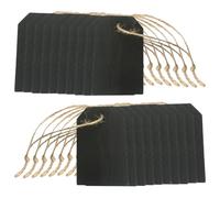 YOSADIER 20 Pezzi Etichette in Legno Nero Vintage Corda e Fori Preforati, Lavagnette Segnaposto per Scarpe e Accessori Fatti a Mano