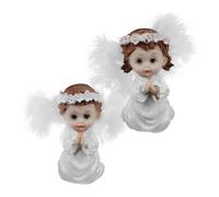 YOSADIER 2pezzi Angeli Inginocchiati in Preghiera Decorazioni di Statuette di Angeli Custodi per Torta Battesimale di per Natale Ufficio