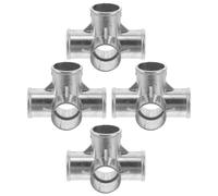 YOSADIER 4 Pezzi Connettore per Tubi Armadio in Metallo Argento con Finitura Antiscratch, Giunto Angolare a Quattro Direzioni da 19mm, Montaggio Facile e Compatibilità Versatile per