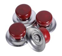 YOSADIER 4 Pezzi Maniglie per Coperchi di Pentole in Legno e Acciaio Inox, Resistenti al Calore e Antiscottatura, Pomelli per Coperchi Piccoli, Sostituzione Manopole per Uso Domestico