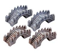 YOSADIER 4 Pezzi Miniature Ponte in Resina per Decorazioni da Giardino Esterno Statuette Artigianali Paesaggistiche in Stile Palazzo per Te e Micro Paesaggi