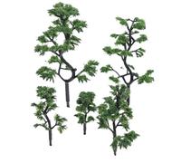 YOSADIER 5pezzi Alberi di Plastico per Diorama, Modello Miniatura Paesaggistico a Forma di Abete, Uso Versatile per Paesaggi Ferroviari e Pianificazione Urbana, Design Realistico Verde