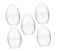 YOSADIER 5pezzi Uova di Pasqua Trasparenti in Plastica Riempibili Uova di Plastica Trasparenti Forma di per Lavoretti e Decorazioni per Feste Pasquali