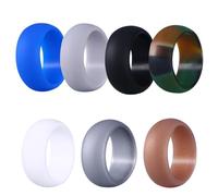 YOSADIER Anello da Uomo in Silicone 7 Pezzi, Fede Nuziale Camouflage | Interno Sagomato, Sostituto Sicuro per Attività Acquatiche e Servizio, Misura 20, 7mm