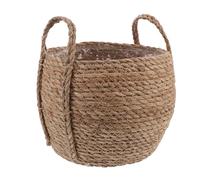 YOSADIER Cesto Intrecciato in Rattan Naturale con Manici Vaso Decorativo Traspirante per Piante da Interno Supporto Rustico per Crescita Sana Design Artigianale Elegante per Arredamento