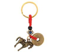 YOSADIER Ciondolo Per Auto in Ottone Feng Shui Portafortuna Cinese Cinque Monete Per Protezione e Ricchezza Accessorio Da Appendere a Specchietto Per Viaggio Sicuro e Decorazione Interna