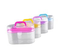 YOSADIER Contenitore per Materiale da Cucito Plastica Rigida 14,5 Cm Doppio Scomparto e Maniglia Girevole, Organizer Portatile per Articoli da Cucire, Custodia Pratica per Trasporto e Uso Quotidiano