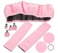 YOSADIER Copristerzo Auto Rosa, Set Accessori Interni per Auto Donna | Include Spalline, Sottobicchieri, Clip e Anelli Pulsante, Design Ergonomico, Plastico, Gomma e Fibra Sintetica