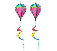 YOSADIER Mulino a Vento a Spirale a Forma di Pallone Aerostatico 2 Pezzi, Decorazione Sospesa per Giardino Esterno, Colori Vivaci e Realistici, Leggero e Portatile, per Festa e Giochi Ragazzo Ragazza