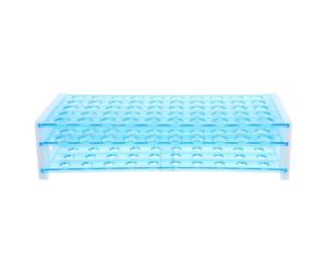 YOSADIER Portaprovette in Plastica Blu 3 Livelli e 50 Fori, Supporto per Provette da 15mm, per Laboratorio e Scuola, Facile da Trasportare e Conservare