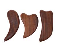 YOSADIER Set da 3 Pezzi Gua Sha in Legno di Sandalo Verde, Piastra per Raschiare Corpo Forme a Losanga, Cuore e Mezzaluna, Massaggiatore Tradizionale per Viso, Occhi e Corpo, Strumento