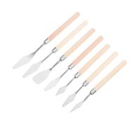 YOSADIER Set Spatole Pittura Artistica 7 Pezzi in Acciaio Inox con Manico in Legno Coltelli da Pittura per Studenti e Appassionati Spatole Raschietto e Acquerello su Tela