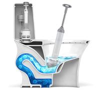 YOSADIER Stantuffo ad Alta Pressione per WC Testa Curva Bianca, Sturalavandino in Acciaio Inox Resistente per Bagno e Cucina, Strumento per Rimuovere Intasamenti da Scarichi e Lavelli