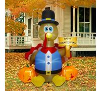 yosager Decorazioni gonfiabili per il Ringraziamento, 1,8 m, gonfiabili con cappello da pellegrino, con luci a LED, per autunno, vacanze, esterni, casa, prato, giardino, decorazione per feste
