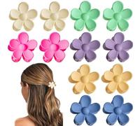 YosaiHom 12 mini fermagli per capelli colorati per donne e ragazze, piccoli fermagli per capelli da 3,5 cm, clip per capelli antiscivolo, accessori per capelli, colori assortiti (6 colori)