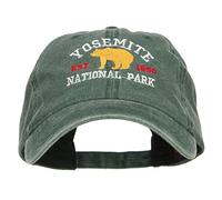 Yosemite National Park Cappello lavato ricamato, Dk Verde, taglia unica