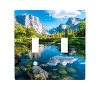 Yosemite - Piastre di copertura per interruttore della luce panoramica, paesaggio estivo blu serenità per gli amanti della natura, piastre da parete in termoplastica, dimensioni standard, doppia