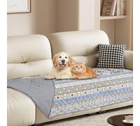 YOSEPATI Coperta per cani impermeabile al 100% su due lati, coperta per animali da letto per cani bohémien, protezione per mobili del divano per i bambini, gatto, cucciolo, lavabile e reversibile