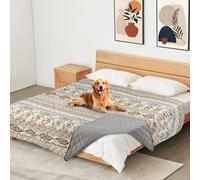 YOSEPATI Coperta per cani impermeabile al 100% su due lati, coperta per animali da letto per cani bohémien, protezione per mobili del divano per i bambini, gatto, cucciolo, lavabile e reversibile