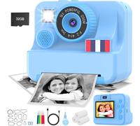 Yosfeng Fotocamera a stampa istantanea per bambini, regalo di Natale per ragazze di compleanno per età 3 4 5 6 7 8 9 10 anni, schermo da 2,4 pollici fotocamera istantanea per bambini, fotocamera