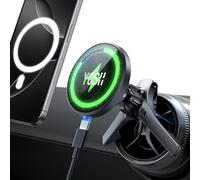 YOSH Caricabatteria da auto MagSafe con ventola rotonda per Mercedes Audi A1 2012-2018 Mini Cooper 2020-2023 e Countryman, supporto magnetico per telefono con ricarica rapida da 15 W, perfetto per