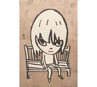 Yoshitomo Nara Poster Stampe Dei Cartoni Animati Immagine Astratta Della Arte Della Parete《Ragazza Sulla Panchina》Yoshitomo Nara Pittura Su Tela Per La Decorazione Della Casa 50x60cm Senza Cornice