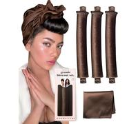 YOSHUYUKI Bigodini per capelli senza calore per dormire bigodini per dormire grandi bigodini per capelli lunghi e corti senza calore, set di strumenti per lo styling con sciarpa di seta per dormire