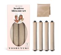 YOSHUYUKI Grande bigodini per capelli senza calore per dormire bigodini grandi in schiuma per capelli lunghi e corti senza calore, set con involucro in raso per dormire, beige