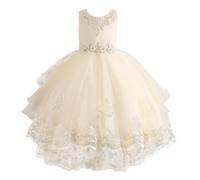 YOSICIL Abiti da Sposa per Bambini Vestiti da Principessa Lace Senza Maniche Ragazze Abbigliamento Pianoforte Ballo di Laurea Festa di Compleanno Comunione Matrimonio，110