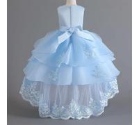 YOSICIL Abiti da Sposa per Bambini Vestiti da Principessa Lace Senza Maniche Ragazze Abbigliamento Pianoforte Ballo di Laurea Festa di Compleanno Comunione Matrimonio，160