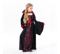 YOSICIL Costumi di ruolo della regina dei vampiri Halloween Bambina Vampira Vestito da Ragazza per Halloween Costume Vampiressa per Carnevales Cosplay,L
