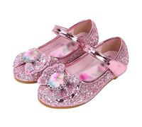 YOSICIL Scarpe Principessa Bambina Ballerine Bambina Scarpe Brillantini Frozen Bimba Partito per Ragazze Sandali Bimba Principessa Cristallo carnevali Compleanni Cosplay,Rosa,33