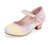 YOSICIL Scarpe Principessa Bambina Brillanti Colori Lucidi e cornici di Perle