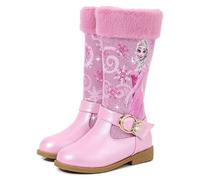 YOSICIL Stivali da neve scarpe da principessa ELSA per bambina Scarpe Invernali Antiscivolo con fodera calda stivali da esterno slip-on regina del ghiaccio Carnevale Halloween 25-35