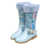 YOSICIL Stivali da neve scarpe da principessa ELSA per bambina Scarpe Invernali Antiscivolo con fodera calda stivali da esterno slip-on regina del ghiaccio Carnevale Halloween 25-35