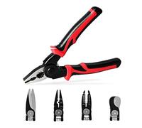 YOSIGHT Set di pinze multifunzione 5 in 1 con 5 testine intercambiabili - Pinza spelafili, pinza crimpatrice, tagliacavi, forbici elettricisti, pinze lineari - Set di pinze da 8 pollici con valigetta