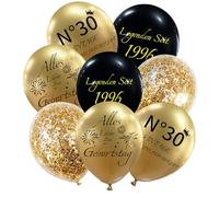 yosiio Palloncini 30° compleanno nero oro 24 pezzi decorazione 30° compleanno donna uomo 30° compleanno decorazione compleanno 30° compleanno coriandoli palloncini decorazione decorazione festa