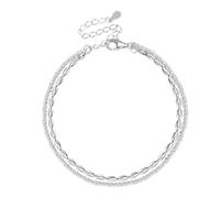 YOSKAEDI Doppio bracciale da donna con perle di chicco di riso, regolabile, per mamma e figlia, regalo personalizzato per la festa della mamma, Natale, compleanno, elegante braccialetto dell'amicizia