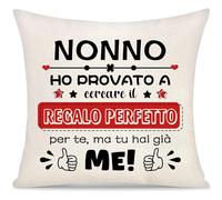 Yoskiasd Nonno Copricuscino Regalo per Uomo da Nipote Regali Copricuscini Personalizzato Decorativi Regali di Natale Compleanno Ho Provato a Cercare il Regalo Perfetto per te Festa del Papà (Nonno-a)