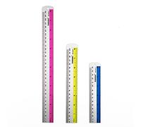 Yosogo Set di 3 righelli in alluminio da 6 ", 8", 12 "in pollici e cm di scala con foro per appendere (colore casuale)