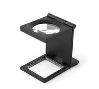 Yosoo 10 x 28 mm, mini lente d'ingrandimento a tre apribili, 10 x 28 mm, in lega di zinco, con scala per utensili tessili ottici