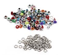 Yosoo 100 Set di 4 Millimetri Foro del Diametro Interno Occhielli e rondelle per Scrapbooking, in Pelle, Cinture, Borse, Mestieri di DIY, Auto Backup (Colore : Mixed Color)
